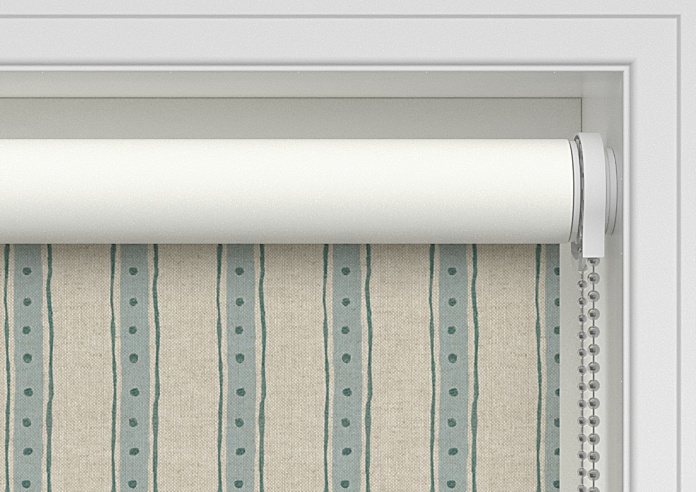 Emily Bond Block Printed Stripe, Blue & Green - Twist&Fit Roller Blind - Image 10